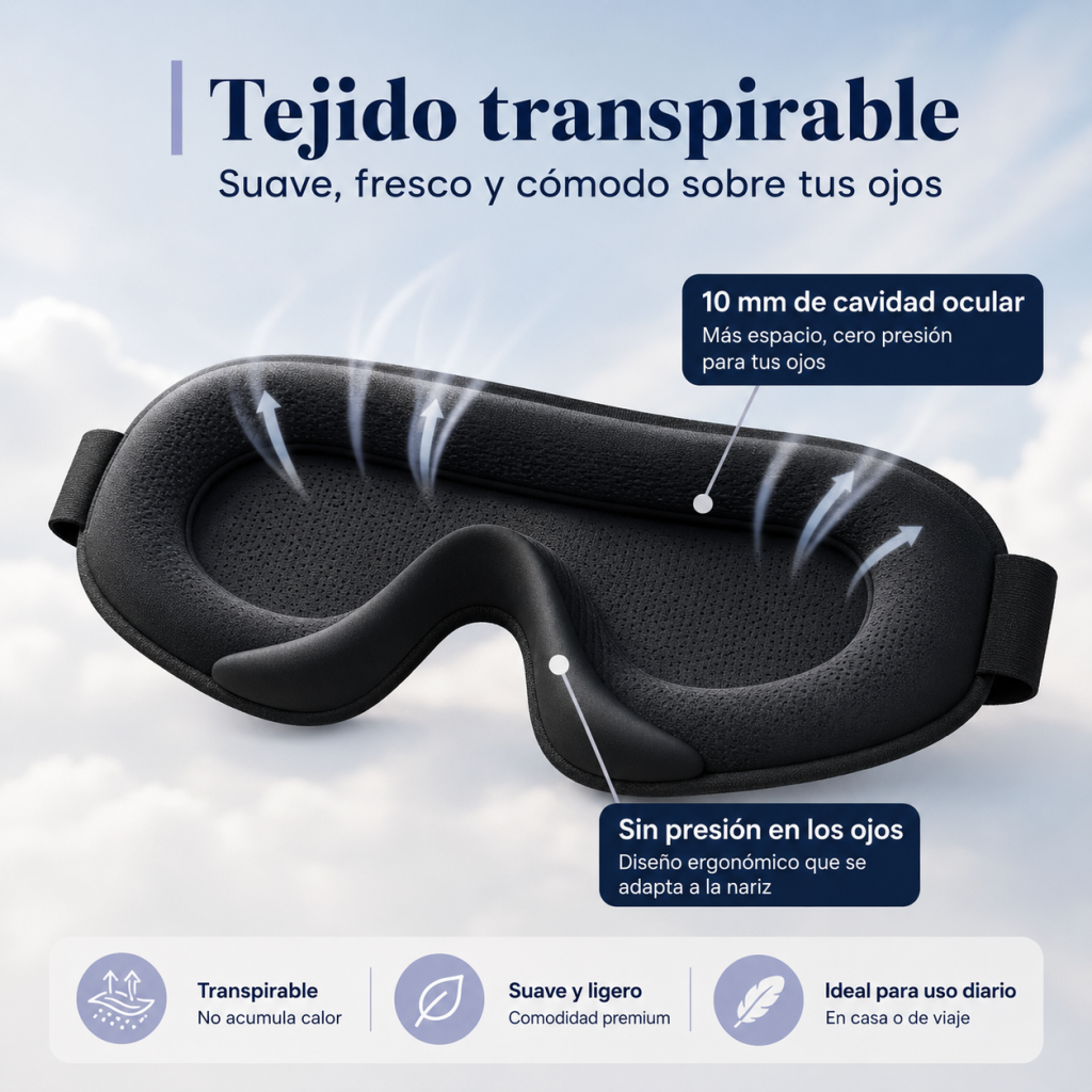Mejor antifaz para dormir hombre con tejido transpirable